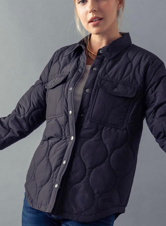Collared Quilted Shacket