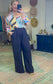 Charcoal Wide Leg Linen Pants