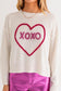 XOXO Heart Puff Script Sweater