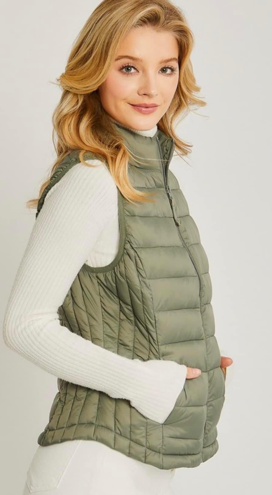 Zip Up Puffer Vest