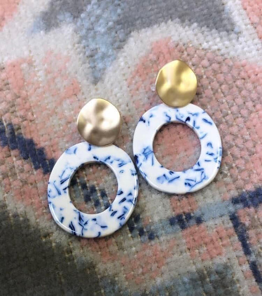 SALE Chinoiserie Hoop Earrings