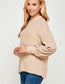 Camel Brushed Ribbed Knit Mock Neck Top