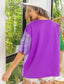 Mardi Gras Sequin Colorblock Slouchy Top