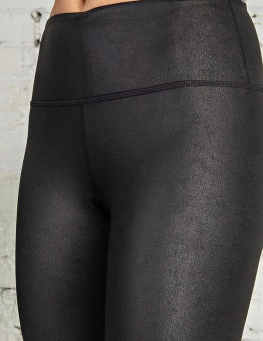 Matte High Rise Vegan Leather Leggings