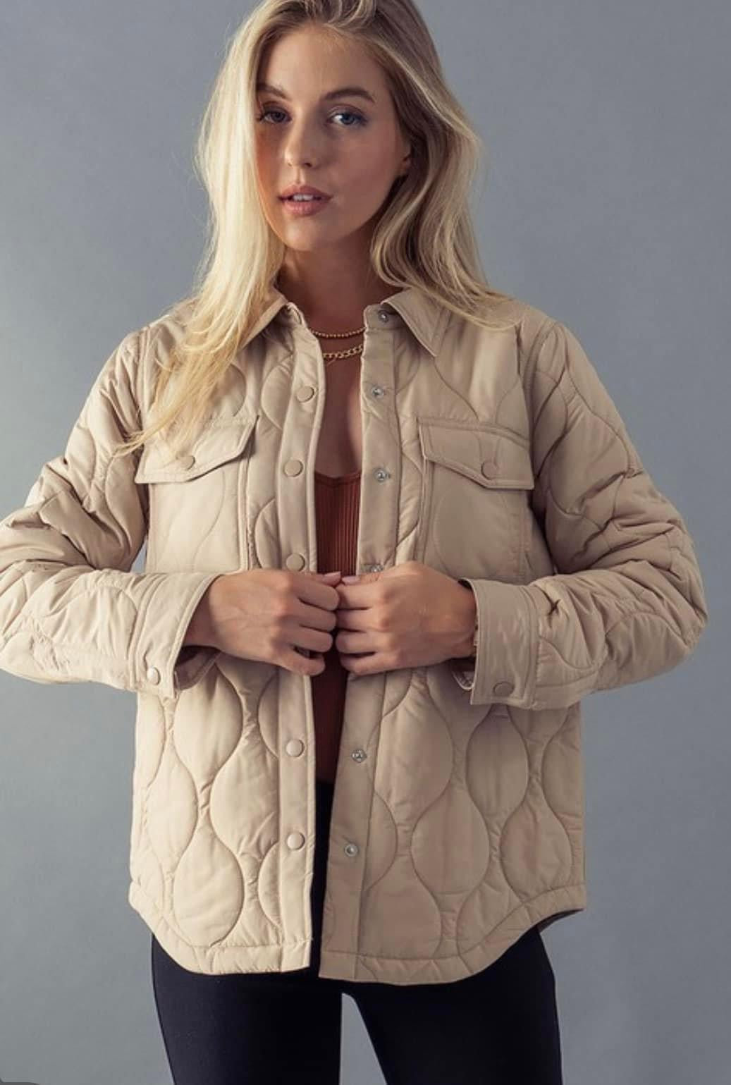 Collared Quilted Shacket