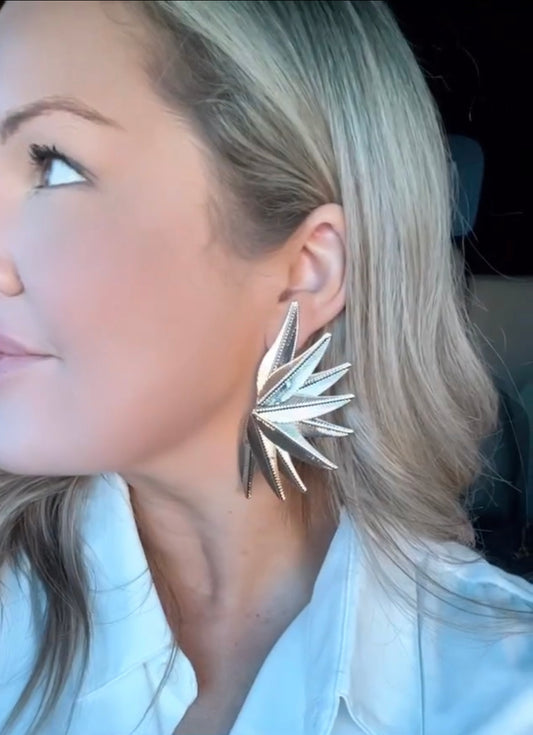 Gold Burst Statement Earring