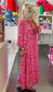 Pink Leopard Print Maxi Dress