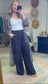 Charcoal Wide Leg Linen Pants