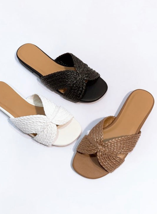 Woven Raffia Open Toe Sandals