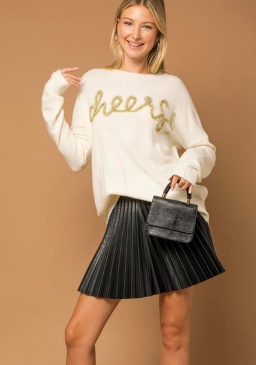 **MORE COLORS** Puff Script Cheers Sweater