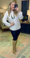 Ivory/Tan Leopard Print Balloon Sleeve Blouse