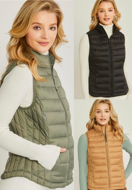 Zip Up Puffer Vest