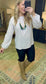 Ivory/Tan Leopard Print Balloon Sleeve Blouse