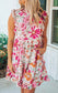 Retro Floral Print Babydoll Dress