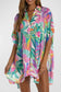 Tropical Print Button Down Cover Up